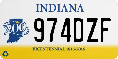 IN license plate 974DZF