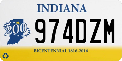 IN license plate 974DZM