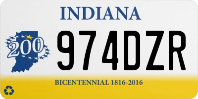 IN license plate 974DZR