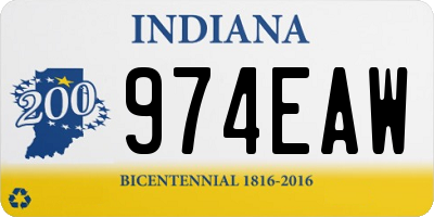 IN license plate 974EAW