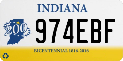 IN license plate 974EBF
