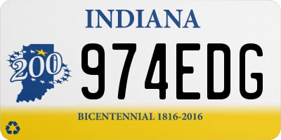 IN license plate 974EDG