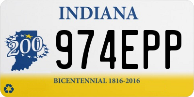 IN license plate 974EPP