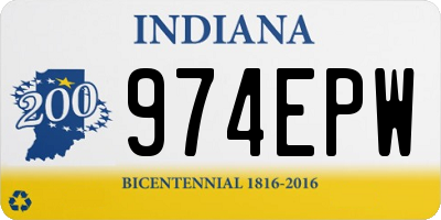 IN license plate 974EPW