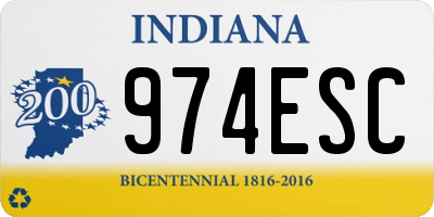 IN license plate 974ESC