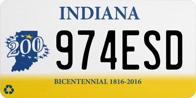 IN license plate 974ESD