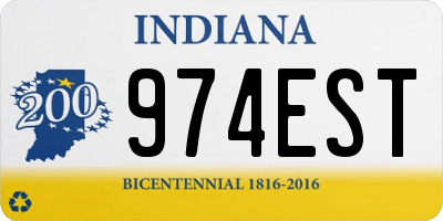 IN license plate 974EST