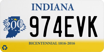 IN license plate 974EVK