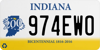 IN license plate 974EWO