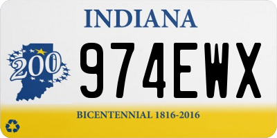 IN license plate 974EWX