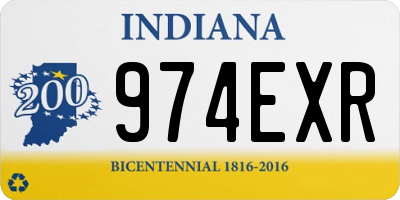 IN license plate 974EXR