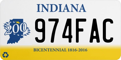 IN license plate 974FAC
