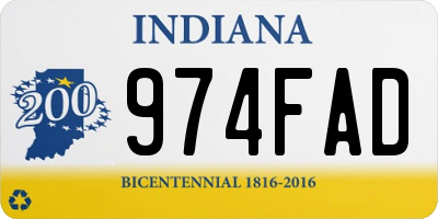 IN license plate 974FAD