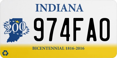 IN license plate 974FAO