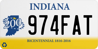 IN license plate 974FAT