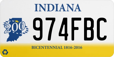 IN license plate 974FBC