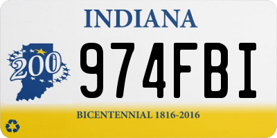 IN license plate 974FBI