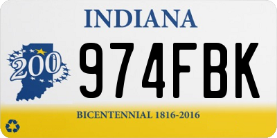 IN license plate 974FBK
