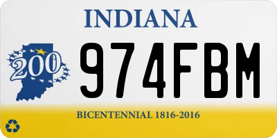 IN license plate 974FBM