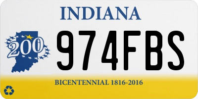 IN license plate 974FBS
