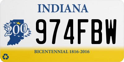 IN license plate 974FBW