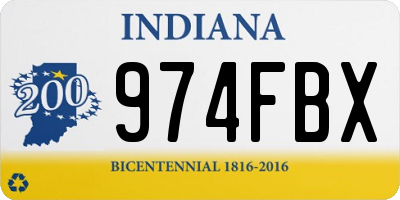 IN license plate 974FBX