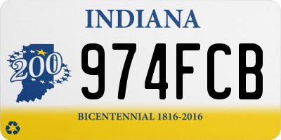 IN license plate 974FCB