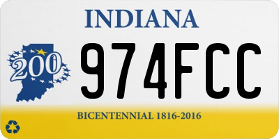 IN license plate 974FCC