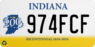 IN license plate 974FCF