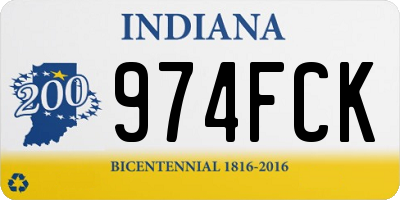 IN license plate 974FCK