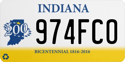 IN license plate 974FCO