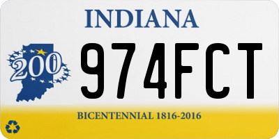 IN license plate 974FCT