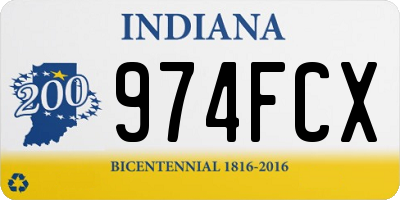 IN license plate 974FCX