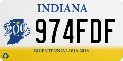 IN license plate 974FDF