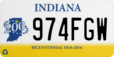 IN license plate 974FGW