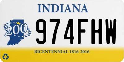 IN license plate 974FHW