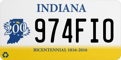 IN license plate 974FIO