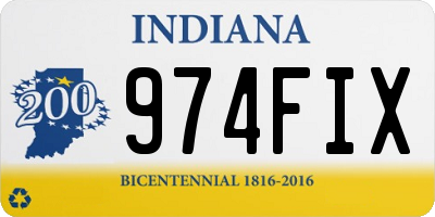 IN license plate 974FIX