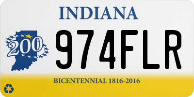 IN license plate 974FLR