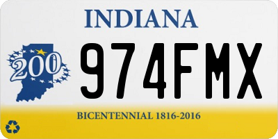 IN license plate 974FMX