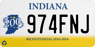 IN license plate 974FNJ