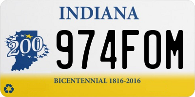 IN license plate 974FOM