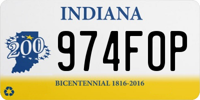 IN license plate 974FOP