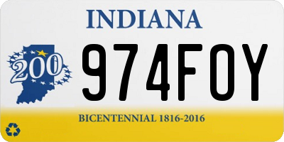 IN license plate 974FOY