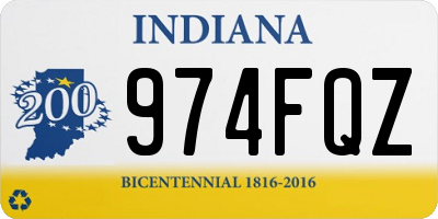 IN license plate 974FQZ
