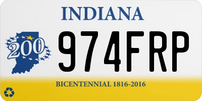 IN license plate 974FRP