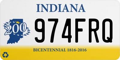 IN license plate 974FRQ