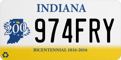 IN license plate 974FRY