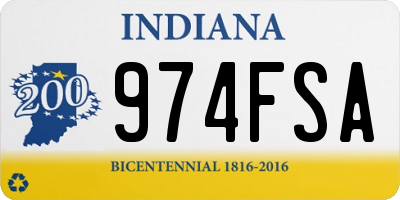 IN license plate 974FSA