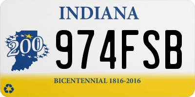 IN license plate 974FSB